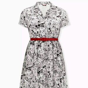Torrid Black and White Print Dress - missing the Red Belt